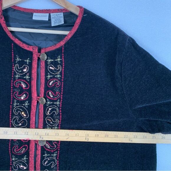 White Stag Vintage Black Embroidered Zip Front Jacket Size XL - Picture 14 of 15